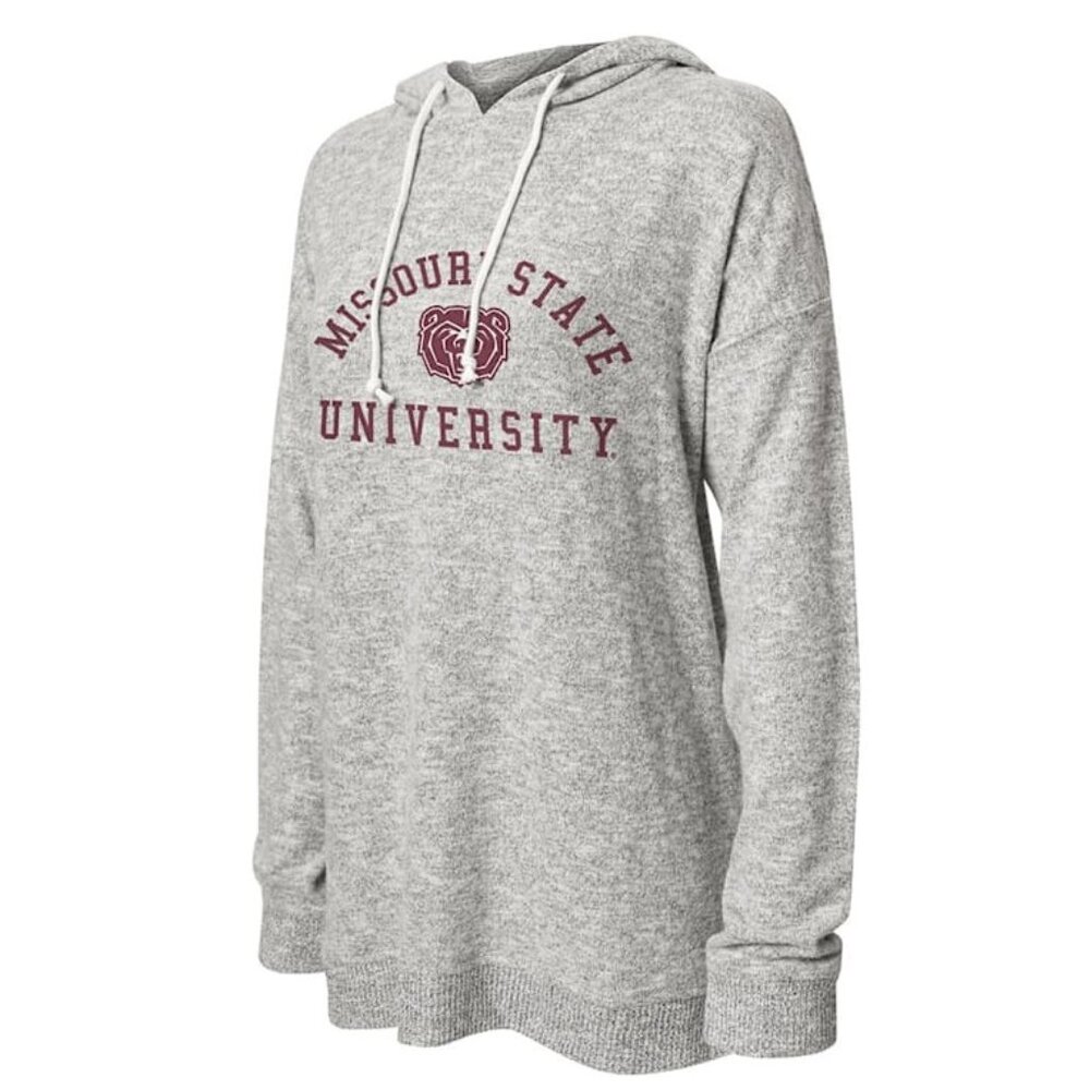 CHICKA-D WOMENS PRE-OWNED GRAY MISSOURI STATE BEARS COZY HOODED SWEATSHIRT LARGE